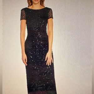 Evening dress, dark blue sequins, new with tags, Macys
